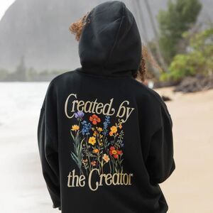 NWT Elevated Faith Created by the Creator Unisex Hoodie Black Multi 2XL